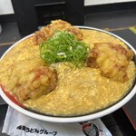 極楽うどん TKU - 鶏天鶏卵カレーうどん（並）