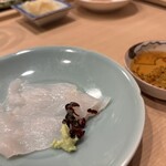 銀座 鮨 わたなべ - 鯛(自家製出汁醤油がサイコー！)