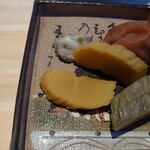 明神館 - 萬年屋さんの漬け物　香の物が美味しいと嬉しいですよね～♪