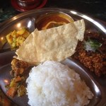 スペシャルミールス(パキスタニーベイガンキーマ、アレッピーフィッシュカレー)＋トマトラッサム