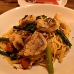ありがとう家 心 - 太刀魚のフリットと菜花のペペロンチーノ