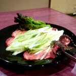 焼肉ハウス末広 - 料理写真:ネギタン塩♪お肉とネギは別々に焼いて乗せて食べてね♪