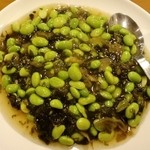 榕荘園 - 枝豆と高菜の炒め（毛豆高菜）