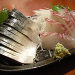 やきとりかどちゃん - （2009/11月）刺身（しめ鯖、真鯛）