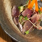 あなごの直吾美 - 胡瓜と〆鯖の梅たたき