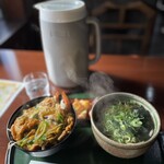 多久和 - 料理写真:ミニ天とじ丼セット（うどん温）@950円