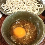 そば処　おおけやき - 生玉子投入～