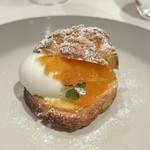 Ristorante Ecru - せとか-bigne- せとかのマーマレード、カスタード、ミルクのアイス、サクサクのシュー生地