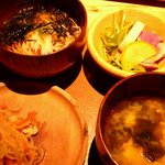 都野菜 賀茂 烏丸店 - にゅう麺、味噌汁、切り干し大根、京野菜