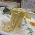 暁 製麺 - 中太麺アップ