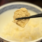 博多水たき 濱田屋 くうてん - 鶏肉（つくね）　断面図