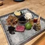 浅草じゅうろく - 八寸　ぬた抜群の味、きんぴら、そば味噌と特に素晴らしい