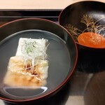 もめん - .....三品目　お椀　白子豆腐　あわ餅.....