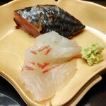 もめん - .....四品目　向付　やいと鰹　たい.....