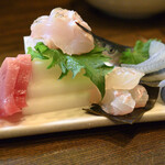 大納言本家 - 刺身盛合せ(正面から)
