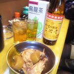 ずぼら - 3月お通しとマイボトル・ウーロン茶