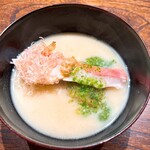 御料理 ふじ田 - 白味噌 海老芋唐揚げ 銚子のつりの金目鯛
      菜の花 かつお