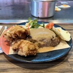 手作りハンバーグ卵 - 