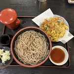 信州蕎麦の草笛 - 蕎麦とかき揚げ
