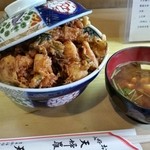 天健 - かき揚げ丼＆味噌汁