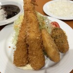 七條 - ミックスフライ　エビフライ２本、クリームコロッケ、鯵フライをカキフライに変更