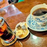 茶豆 - 食後の微糖アイスコーヒー、ホットコーヒー