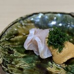 すし宮川 - クエ、あん肝ポン酢