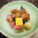 魚兼 - 鰻と牛肉のお寿司