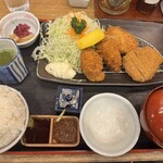 山かつ - 期間限定よくばり御膳　ごはんと、キャベツ大盛