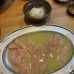 かしわ焼肉 とよ食堂 - 錦爽鶏ささみ炙り、大根おろしタレ