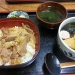 冨澤家 - 焼肉丼(800円)+小きつね(350円)