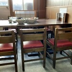 山為食堂 - 先客様方この様に片付けご退店、その後 従業員さんが感染症対策をキッチリされており安心