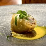 IL TEATRINO DA SALONE - 【揚げ物】　鮟鱇　下仁田葱　洎夫藍