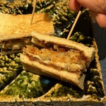 日本料理 ゆいんち - 牡蠣フライサンド　香り良しパリパリサクサク美味