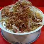 ラーメン二郎 - （2014.12.25）ブタ入り大ラーメン、ニンニク、アブラ、カラメ