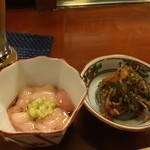 寿司処 博 - Dec, 14　最初は白子と松前漬け。白子には本山葵に醤油を2〜3滴