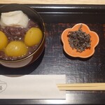 紀の善 神楽坂 - 栗ぜんざい(つぶあん)塩昆布付き1050円