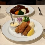 レストラン香味屋 - カキフライ　ハンバーグステーク