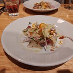 料理店オクノ - シマアジのカルパッチョ