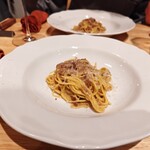 料理店オクノ - 豚肉とマッシュルームのパスタ