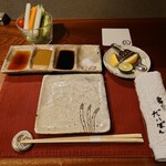 串かつ だいぼん - お膳と調味料セット(醤油、辛子ソース、ソース、塩)
