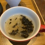 上高地あずさ珈琲 大和高田店 - 寒天と岩のりの生姜スープ