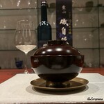 日本料理 TOBIUME - 磯自慢 純米大吟醸 愛山 中取りと椀物