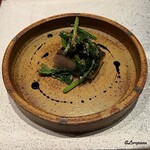 日本料理 TOBIUME - 鰆の蒸し焼きと菠薐草　