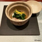 日本料理 TOBIUME - 甘鯛と大葉菊菜と柚子皮の炊合せ