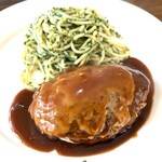 ピクルス - Aセット：イタリアンハンバーグ＆バジリコパスタ、ライス、サラダ、ドリンク付き