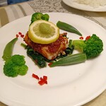 レストラン アベ - 信州サーモンのグリル醤油麹のせ