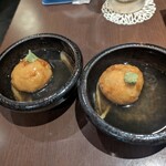 魚菜酒蔵 だいがく - 芋団子。中にチーズ。伸びた〜