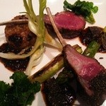 代官山ASO チェレステ - 子羊の骨付き肉、トリュフのリゾットと彩り野菜