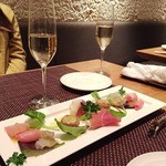 Spuntino - 前菜のカルパッチョ